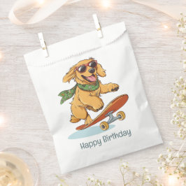Happy Birthday Golden Retriever Dog Skateboarding Geschenktütchen