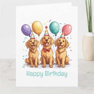 Happy Birthday Golden Retriever Hunde Karte