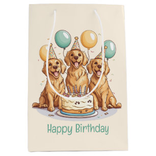 Happy Birthday Golden Retriever Hunde Mittlere Geschenktüte