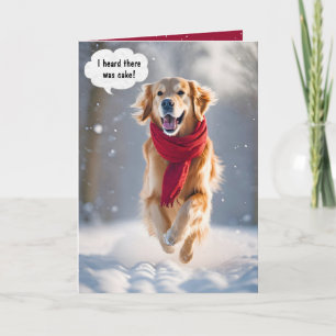 Happy Birthday Golden Retriever in Snow Karte