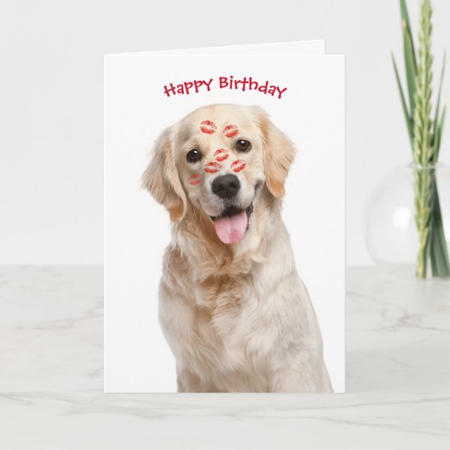 Happy Birthday Golden Retriever Karte (Vorderseite)