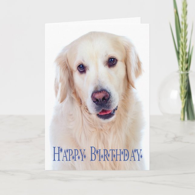 Happy Birthday Golden Retriever Puppy Dog Card Karte (Vorderseite)