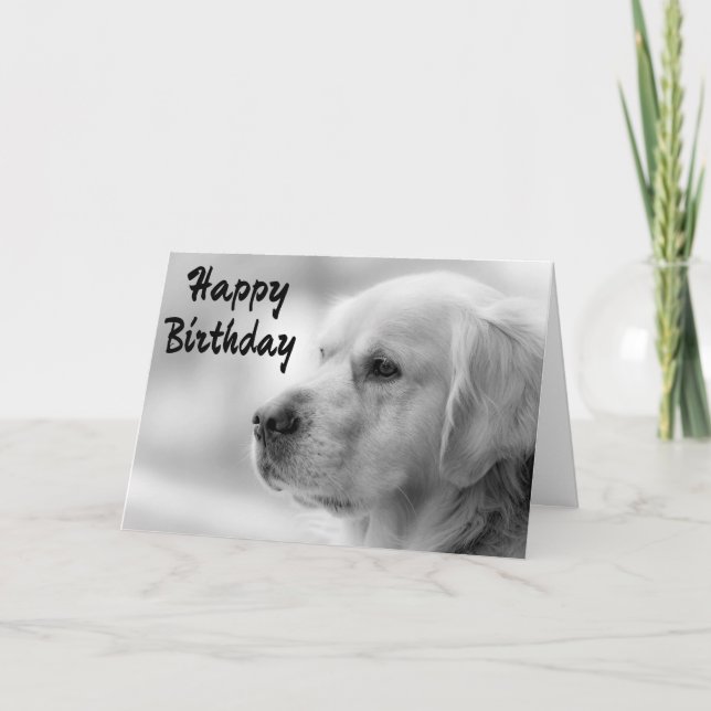Happy Birthday Golden Retriever Puppy Dog Karte (Vorderseite)