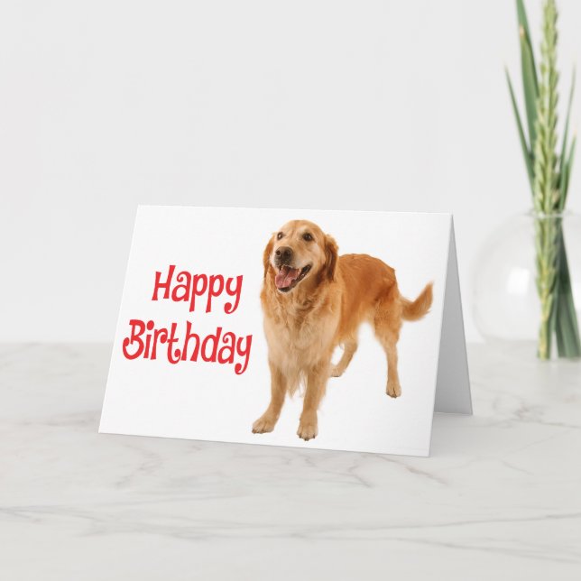 Happy Birthday Golden Retriever Puppy Dog - Verse Karte (Vorderseite)