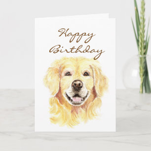 Happy Birthday Golden Years, Golden Retriever Karte