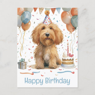 Happy Birthday Goldendoodle Dog Postkarte