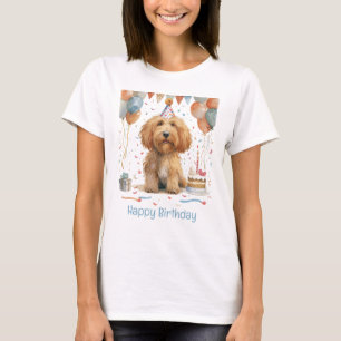 Happy Birthday Goldendoodle Dog T-Shirt