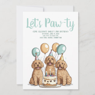 Happy Birthday Goldendoodle Hunde Einladung