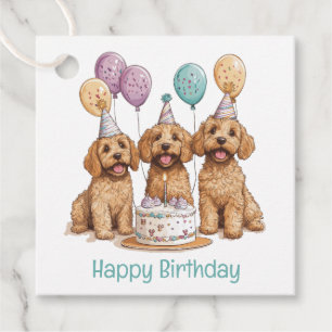 Happy Birthday Goldendoodle Hunde Geburtstagstorte Geschenkanhänger