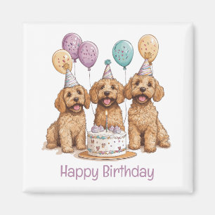 Happy Birthday Goldendoodle Hunde Geburtstagstorte Magnet