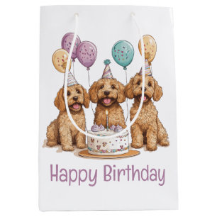 Happy Birthday Goldendoodle Hunde Geburtstagstorte Mittlere Geschenktüte