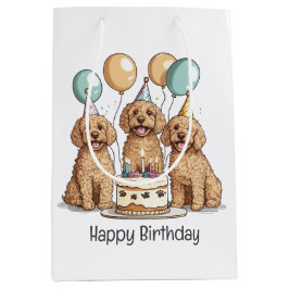 Happy Birthday Goldendoodle Hunde Mittlere Geschenktüte
