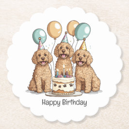 Happy Birthday Goldendoodle Hunde Untersetzer