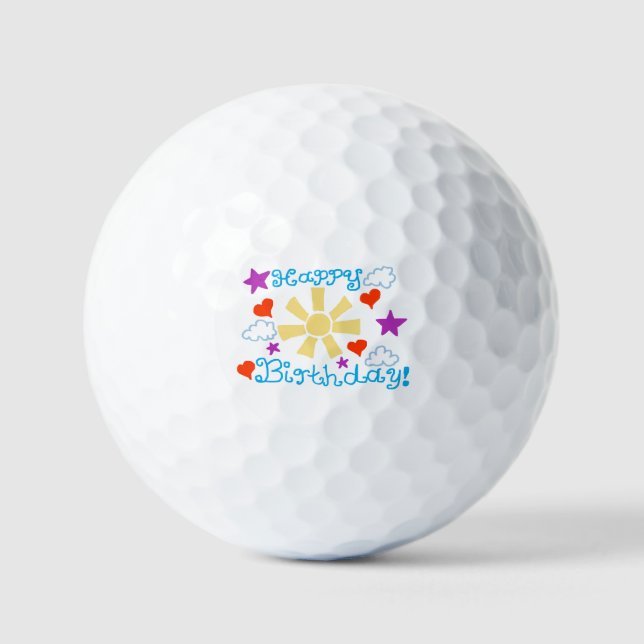 Happy Birthday!  golf balls Golfball (Vorderseite)