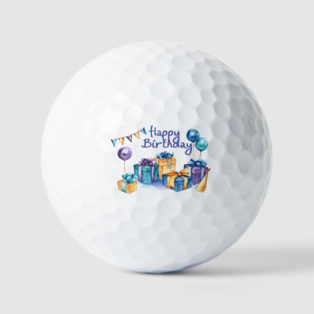 Happy Birthday Golf Balls Golfball (Vorderseite)