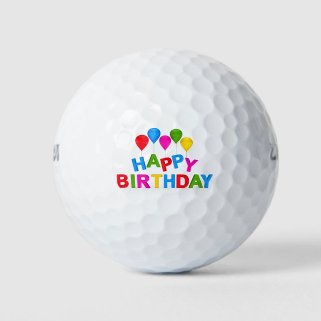 Happy Birthday Golf Balls Golfball (Vorderseite)