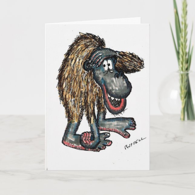 Happy Birthday Gorilla Karte (Vorderseite)