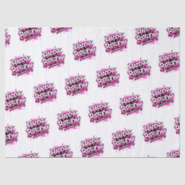Happy Birthday Graffiti Pink & White Seidenpapier