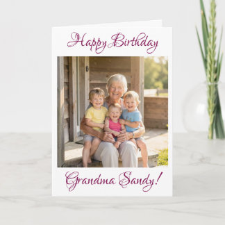 Happy Birthday Grandma Photo Template Personalized Karte