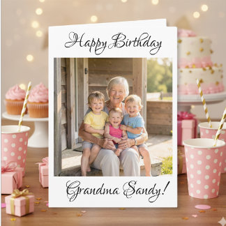 Happy Birthday Grandma Photo Template Personalized Karte