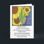 Happy Birthday Grandmom Greeting Card Karte<br><div class="desc">Grandmom, happy birthday, greeting card. Hand drawn, cartoon style, greeting card. To personalize, delete wording and replace with your own. Choose a font size, style, and color to write your message to your special someone for your special celebration. Price may change if you select a different size card. Enjoy! Thanks...</div>