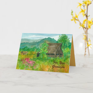 Happy Birthday Grandpa Barn Fields Ranch Karte
