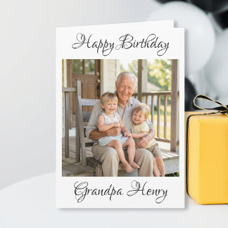 Happy Birthday Grandpa Photo Template Personalized Karte