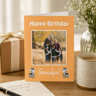 Happy Birthday Grandpa Zebra Theme Foto Feiertagskarte