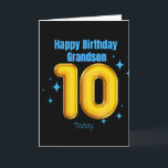 Happy Birthday Grandson - 10 Heute Karte<br><div class="desc">Eine schöne Geburtstagskarte für Ihren Enkel am 10. Geburtstag.</div>