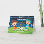 Happy Birthday Grandson Football Card Karte<br><div class="desc">Geburtstagskarte für einen Enkel,  der Fußball Liebe. Von Inspirierten Karten entworfen.</div>