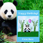 Happy Birthday Grandson Panda Party Karte<br><div class="desc">Feiern Sie den besonderen Tag Ihres Enkels mit dieser bezaubernden Geburtstagskarte mit einem niedlichen Babypanda, umgeben von einem Bambuswald, Ballons und Geschenken. Passen Sie es Ihrer Enkelin an oder fügen Sie ihren Namen für eine personalisierte Touch hinzu. Diese Karte ist perfekt für Kinder, sie bringt fröhliche Wünsche und ein Gefühl...</div>