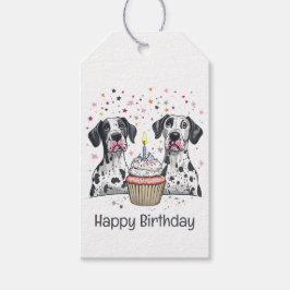 Happy Birthday Great Dane Hunde Cupcake Geschenkanhänger