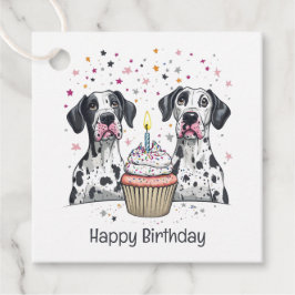 Happy Birthday Great Dane Hunde Cupcake Geschenkanhänger