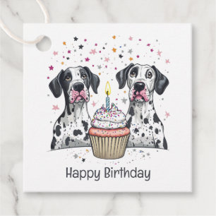 Happy Birthday Great Dane Hunde Cupcake Geschenkanhänger