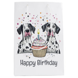 Happy Birthday Great Dane Hunde Cupcake Mittlere Geschenktüte