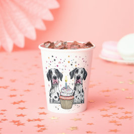 Happy Birthday Great Dane Hunde Cupcake Pappbecher