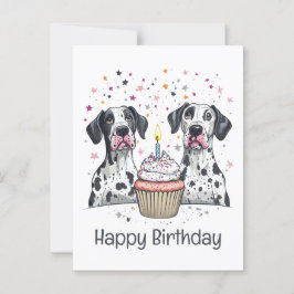 Happy Birthday Great Dane Hunde Cupcake Postkarte