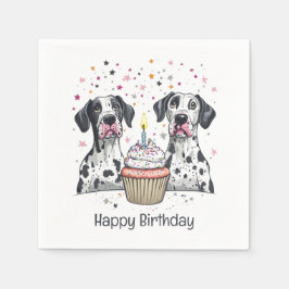 Happy Birthday Great Dane Hunde Cupcake Serviette