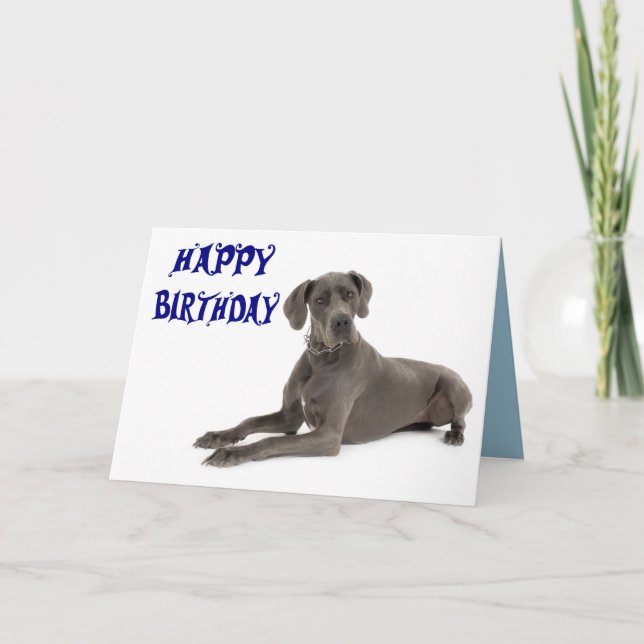 Happy Birthday Great Dane Puppy Dog Card - Verse Karte (Vorderseite)