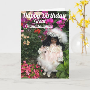 Happy Birthday great granddaughter Black doll Card Karte