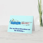 Happy Birthday Great-Grandson-Flugzeug Karte<br><div class="desc">Entsprechende Artikel finden Sie,  indem Sie "pinguincornerstore-Flugzeug" in die Zazzle-Bar eingeben.</div>