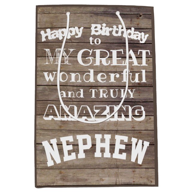 Happy Birthday Great Nephew Gefallen Geschenktasch Mittlere Geschenktüte (Vorderseite)