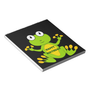 Happy Birthday Green Frog Notizblock