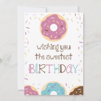 Happy Birthday Greeting Card for Girls with Donuts