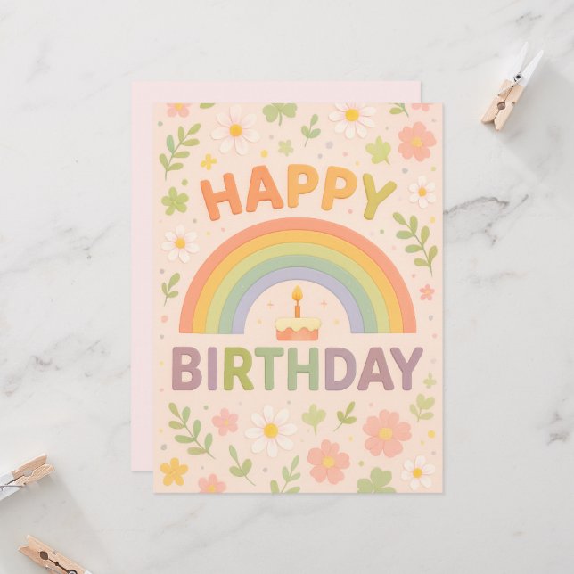 Happy Birthday Greeting Cards  Karte (Vorderseite/Rückseite Beispiel)