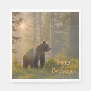 Happy Birthday Grizzly Bär Serviette