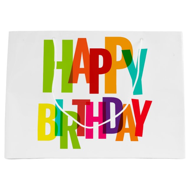 Happy Birthday Große Geschenktüte (Vorderseite)