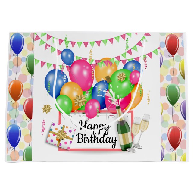 Happy Birthday Große Geschenktüte (Vorderseite)