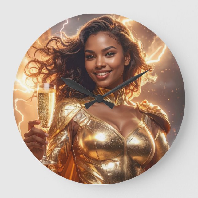 Happy Birthday Große Wanduhr (Vorderseite)