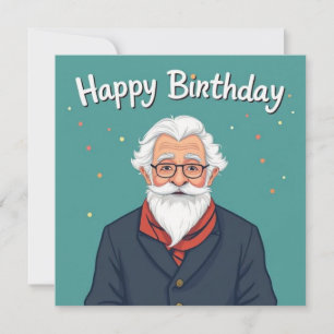 Happy Birthday Großvater blau Karte